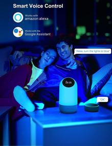 img 3 attached to 🌙 Dimmable LED Nightlight, Touch Bedside Table Lamp with Color Changing RGB, Alexa and Google Voice Control, 34 Scene Modes, Clock Night Light for Bedroom - Perfect Gifts for Kids, Teens, Girls, Boys, and Adults