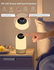 img 2 attached to 🌙 Dimmable LED Nightlight, Touch Bedside Table Lamp with Color Changing RGB, Alexa and Google Voice Control, 34 Scene Modes, Clock Night Light for Bedroom - Perfect Gifts for Kids, Teens, Girls, Boys, and Adults