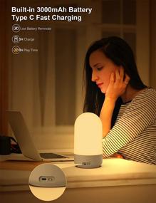 img 1 attached to 🌙 Dimmable LED Nightlight, Touch Bedside Table Lamp with Color Changing RGB, Alexa and Google Voice Control, 34 Scene Modes, Clock Night Light for Bedroom - Perfect Gifts for Kids, Teens, Girls, Boys, and Adults