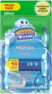 🚽 scrubbing bubbles fresh gel toilet bowl cleaning stamps - rainshower scent, 1 dispenser + 24 gel stamps | helps prevent limescale, toilet rings | gel cleaner for better maintenance logo