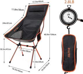 img 2 attached to 🏕️ G4Free Lightweight Portable High Back Camping Chair with Headrest & Pocket - Ideal for Outdoor Travel, Picnic, Hiking, Fishing - Folding Backpacking Camp Chairs Upgrade