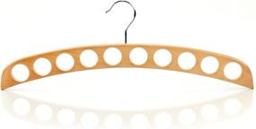 img 3 attached to HANGERWORLD Premium Wooden Scarf Hanger: Organize Your Closet with Style