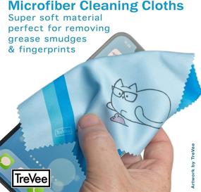 img 2 attached to Set of 10 Microfiber Cleaning Cloths with Cute Kitty Cat Design - Ideal for Eyeglasses, Sunglasses, Cell Phone, and more - Assorted Beautiful Designer Colors (Blue, Pink, Yellow, Purple, Green) - High-Quality Cloth Wipes