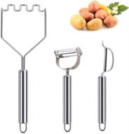 yubng stainless steel potato masher grip and vegetable peeler set - perfect for potato salads, rustic mashed potatoes, and more! logo