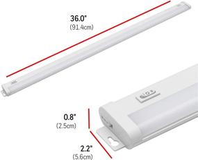 img 3 attached to 🔌 UltraPro 36-inch Linkable Fixture - White, Selectable Brightness, Slim LED Strip, 1126 Lumens, HI/Off/Low Switch, Plug-in or Direct Wire - 44126