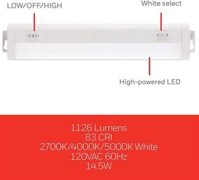 img 1 attached to 🔌 UltraPro 36-inch Linkable Fixture - White, Selectable Brightness, Slim LED Strip, 1126 Lumens, HI/Off/Low Switch, Plug-in or Direct Wire - 44126