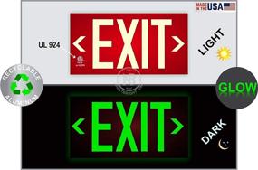 img 2 attached to 🚪 Aluminum Code Approved UL 924 / IBC / NFPA 101 Red Photoluminescent Exit Sign