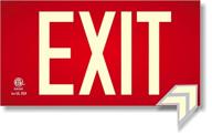 🚪 aluminum code approved ul 924 / ibc / nfpa 101 red photoluminescent exit sign logo