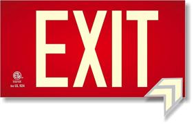 img 4 attached to 🚪 Aluminum Code Approved UL 924 / IBC / NFPA 101 Red Photoluminescent Exit Sign