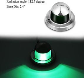 img 3 attached to 🚤 12V Stainless Steel Bow Navigation Lights for Boat Yacht LED Light - Set of 2, Green and Red Marine Lights by Powstro