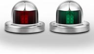 🚤 12v stainless steel bow navigation lights for boat yacht led light - set of 2, green and red marine lights by powstro логотип