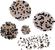 sparkling assorted gem stickers: various round sizes in black, gold, and clear - 100g bag! logo