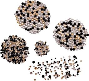 img 3 attached to Sparkling Assorted Gem Stickers: Various Round Sizes in Black, Gold, and Clear - 100g Bag!