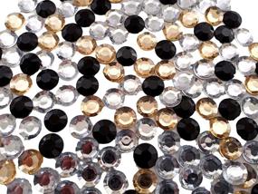 img 1 attached to Sparkling Assorted Gem Stickers: Various Round Sizes in Black, Gold, and Clear - 100g Bag!