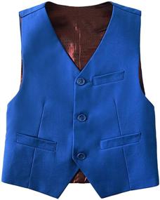 img 1 attached to 👔 Lycody Kids Vest: Stylish Formal Suit Vest for Boys with 3 Button Design