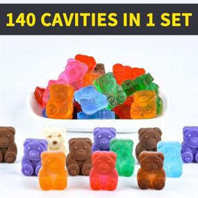 img 3 attached to Gummy Bear Molds Candy Molds - Large 1 Inch Bear Chocolate Molds Silicone 4 Pack - LFGB Pinch Test Approved - Best Food Grade Silicone Molds for Gummies