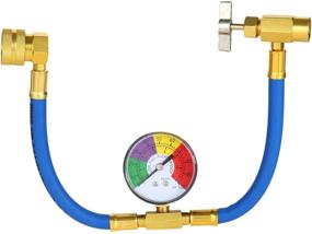 img 4 attached to 🌡️ Aupoko R134A AC Refrigerant Charge Hose with Pressure Gauge - 1/2’’ Acme Can Opener Tap Dispensing Valve - Ideal for Car AC Air Conditioning Refrigerant Recharge