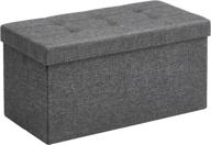 🛋️ songmics 30" storage ottoman bench, chest with lid, foldable seat, bedroom & hallway, space-saving, 80l capacity, holds up to 660 lb, dark gray ulsf47k logo