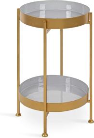 img 4 attached to Kate and Laurel Nira Two-Tiered Mid-Century Side Table: Chic Gray and Gold Modern End Table with Storage and Decor