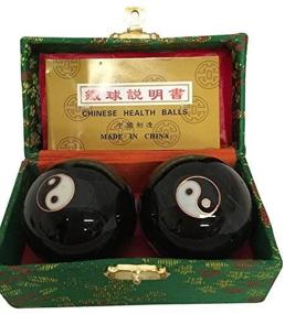 img 3 attached to 🔮 Unwind and Revive: Experience the Healing Power of Baoding Balls Chinese Health Massage Exercise Stress Balls - Black Yinyang #3