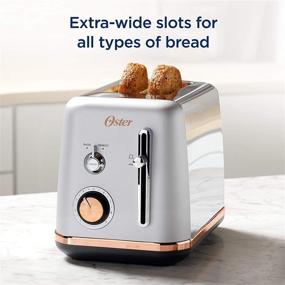 img 2 attached to Oster 2097682 Metropolitan Collection 2 Slice Toaster in Gray with Rose Gold Accents - Sleek and Stylish Breakfast Appliance