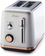 oster 2097682 metropolitan collection 2 slice toaster in gray with rose gold accents - sleek and stylish breakfast appliance logo