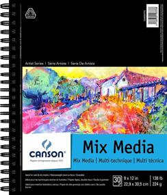 img 2 attached to Canson Artist Series Mix Media Pad, 9” x 12”, Side Wire Bound - High-Quality 30 Sheets (400059774)