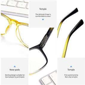 img 2 attached to 👓 Protect Your Eyes with Stylish Blue Light Blocking Reading Glasses - Spring Hinge Computer Readers for Women/Men, Filters UV/Glare