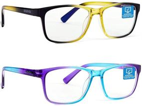 img 4 attached to 👓 Protect Your Eyes with Stylish Blue Light Blocking Reading Glasses - Spring Hinge Computer Readers for Women/Men, Filters UV/Glare