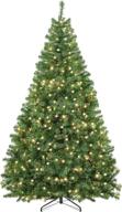 🎄 premium 7.5ft pre-lit artificial christmas tree with 400 led lights and 1250 sprout branch tips - wbhome logo