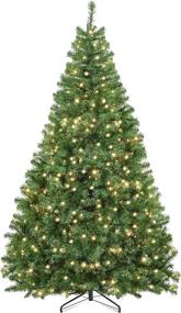 img 4 attached to 🎄 Premium 7.5FT Pre-lit Artificial Christmas Tree with 400 LED Lights and 1250 Sprout Branch Tips - WBHome