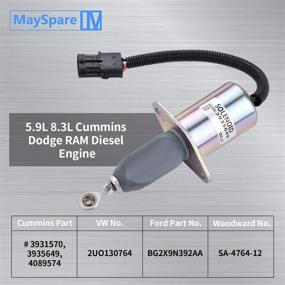 img 2 attached to MaySpare 3936026 3935649 SA-4764-12 Spare Fuel Shut Off Solenoid – Fits 5.9L 8.3L Cummins Dodge RAM Diesel Engine – 4B 6B 6C Motorhomes Ford Freightliner – 12VDC