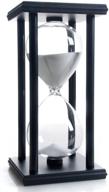 classic hourglass timer - 60 minutes white sand with black wooden frame logo