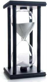 img 3 attached to Classic Hourglass Timer - 60 Minutes White Sand with Black Wooden Frame