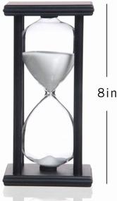 img 2 attached to Classic Hourglass Timer - 60 Minutes White Sand with Black Wooden Frame