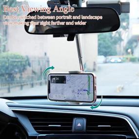 img 1 attached to 📱 PiAEK Car Phone Holder Mount - 360 Degrees Rotating Vent & Rearview Mirror Dashboard Mount for Mobile Phones (White)