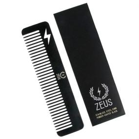 img 1 attached to ZEUS Stainless Steel Beard &amp; Mustache Comb - Handcrafted, EDC, Heavy-Duty, Sturdy, Durable, Hair Styling, Anti-Static Comb - T22