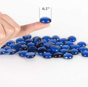 img 3 attached to 💎 WGV Blue Flat Marbles: Vase Fillers, Table Scatter, Wedding Decor, Landscaping, Aquarium Decorations, Crystal Rocks - 5 Pounds (Approx 500 pcs)