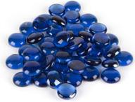 💎 wgv blue flat marbles: vase fillers, table scatter, wedding decor, landscaping, aquarium decorations, crystal rocks - 5 pounds (approx 500 pcs) logo