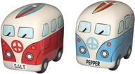 🌊 ceramic surfer van design salt and pepper set - chesapeake bay, 2.75" x 1.75" x 2.3 logo