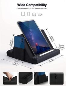img 1 attached to 📱 Gray Tablet Pillow Stand: Soft Lap Pad Stand for iPad, Tablets, eReaders