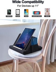 img 2 attached to 📱 Gray Tablet Pillow Stand: Soft Lap Pad Stand for iPad, Tablets, eReaders