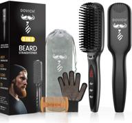 men's dovich ceramic beard straightener - 3-in-1 anti-scalding straightening comb with adjustable temperatures, led display, ionic technology - portable detangling & styling brush logo