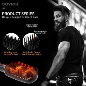 img 2 attached to Men's Dovich Ceramic Beard Straightener - 3-in-1 Anti-Scalding Straightening Comb with Adjustable Temperatures, LED Display, Ionic Technology - Portable Detangling & Styling Brush