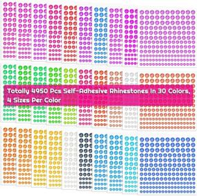 img 3 attached to ✨ Sparkle and Shine: 4950pcs Rhinestone Stickers for Crafts, Makeup, and Decorations in 30 Colors and 4 Sizes