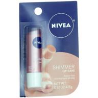 nivea shimmer radiant lip care 0.17 oz - pack of 2: sparkling lip balm with a radiant touch logo