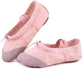img 4 attached to 🩰 LONSOEN Girls' Ballet Slipper Shoes with Ribbons for Ballerinas