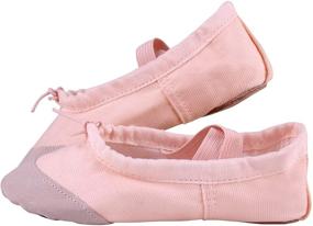 img 2 attached to 🩰 LONSOEN Girls' Ballet Slipper Shoes with Ribbons for Ballerinas