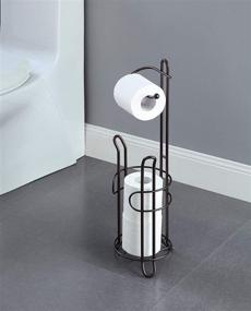 img 3 attached to 🧻 SunnyPoint Bathroom Toilet Tissue Paper Roll Storage Holder Stand with Reserve, Sufficient Space for Mega Rolls; Coated in Bronze