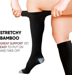 img 1 attached to 🧦 BAMS Bamboo Compression Socks for Women & Men - High-Quality Graduated Knee-High Support